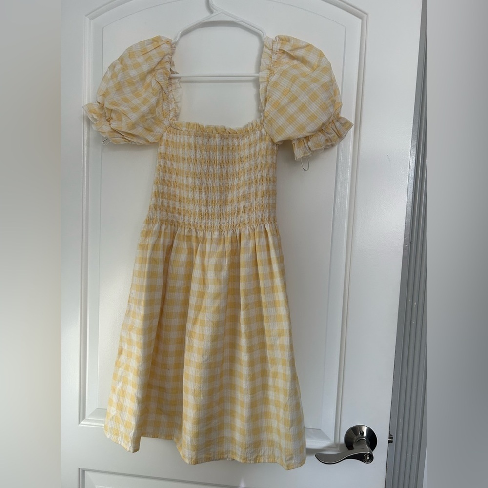 CHARLIE HOLIDAY Sienna yellow gingham mini dress size 8 NWT cottage core chic - Picture 2 of 14